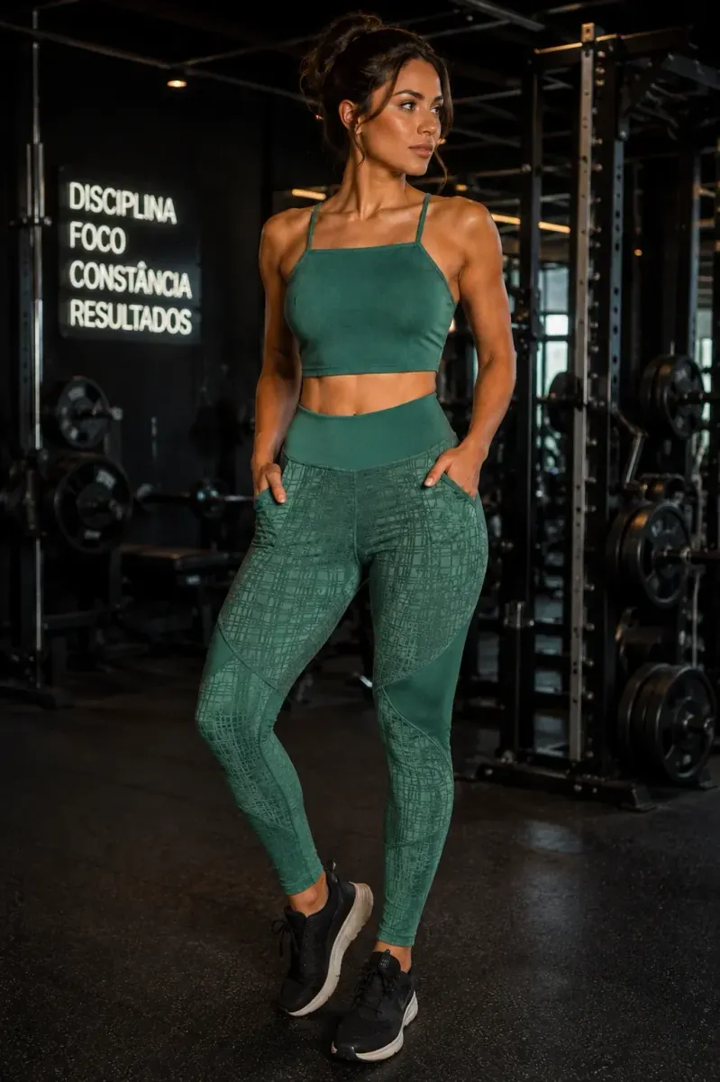 Conjunto Fitness Top + Calça Verdan